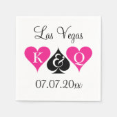Las Vegas thema bruiloft servetten met monogram (Voorkant)