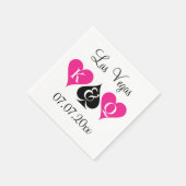 Las Vegas thema bruiloft servetten met monogram (Hoek)