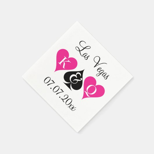 Las Vegas thema bruiloft servetten met monogram (Hoek)