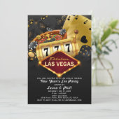 Las Vegas thema oudejaarsfeest Kaart (Staand voorkant)