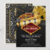 Las Vegas thema oudejaarsfeest Kaart (Voorkant / Achterkant)