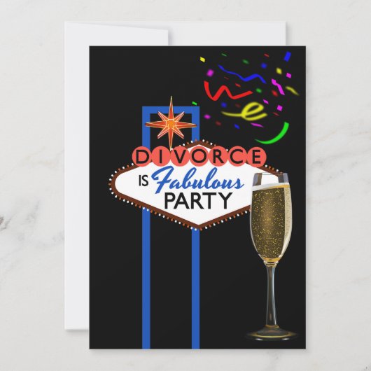 Las Vegas-thema Scheidingsfeest Kaart (Voorkant)