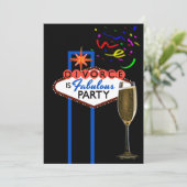 Las Vegas-thema Scheidingsfeest Kaart (Staand voorkant)