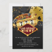 Las Vegas themafeest Black Gold Kaart (Voorkant)