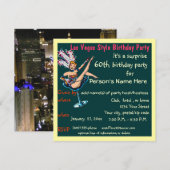 Las Vegas Theme 60th Birthday Party Kaart (Voorkant / Achterkant)