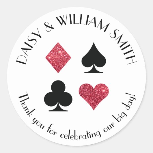 Las Vegas Theme Custom Text Sticker in rood zwart (Voorkant)