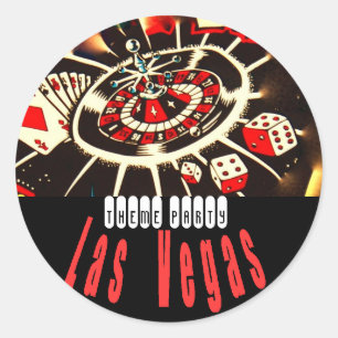 Las Vegas Theme party Ronde Sticker
