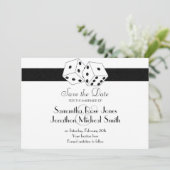 Las Vegas Theme Save the Date Wit en Zwart (Staand voorkant)