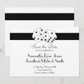Las Vegas Theme Save the Date Wit en Zwart (Voorkant / Achterkant)