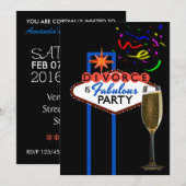 Las Vegas themed Divorce Party Kaart (Voorkant / Achterkant)