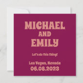 Las Vegas Thleed Wedding Save the Date Invitation Kaart (Voorkant)