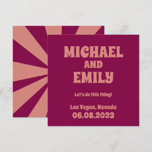 Las Vegas Thleed Wedding Save the Date Invitation Kaart