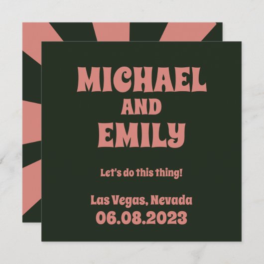 Las Vegas Thleed Wedding Save the Date Kaart (Voorkant / Achterkant)