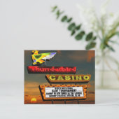 Las Vegas Thunderbird Retro Neon Sign Briefkaart (Staand voorkant)