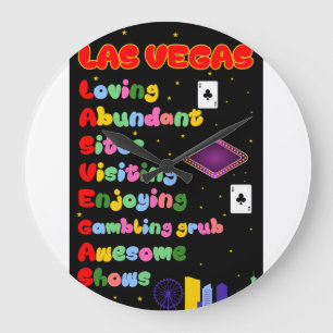 Las Vegas Tourist Acroniem Wall Clock Grote Klok