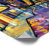 Las Vegas Travel Van Gogh Style Casino Night City Poster (Hoek)