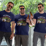 Las Vegas Trip Casino vrijgezellenfeest T-shirt<br><div class="desc">Personaliseer je eigen vrijgezellenfeest t-shirts voor een Las Vegas uitje. Een cool T-shirt met gokcasinonietjes zoals een kaartspel,  pokerchips en roulettewiel met Vegas Trip in geel script. Leuke gokker t - shirts voor je hele groep.</div>