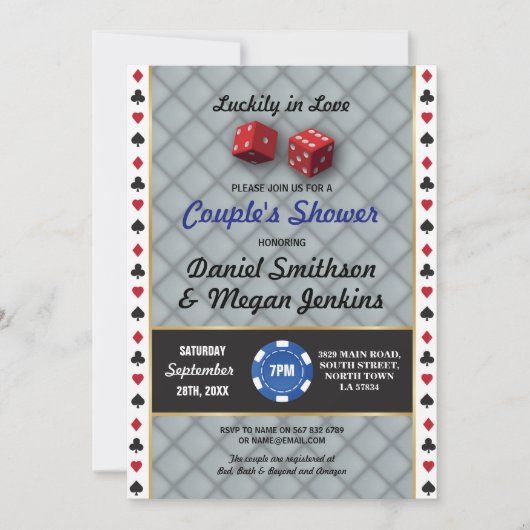 Las Vegas Trouwcasino Koppels feestje Verloving Kaart (Voorkant)