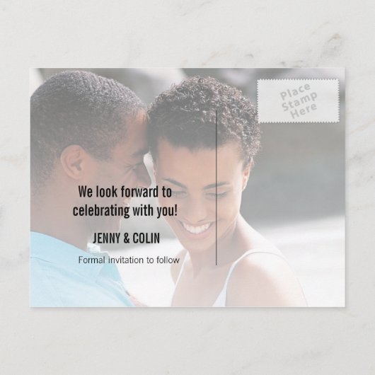  Las Vegas trouwfoto bewaar de datum Aankondigingskaart (Achterkant)