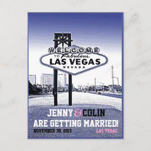 Las Vegas trouwfoto bewaar de datum Aankondigingskaart