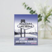 Las Vegas trouwfoto bewaar de datum Aankondigingskaart (Staand voorkant)