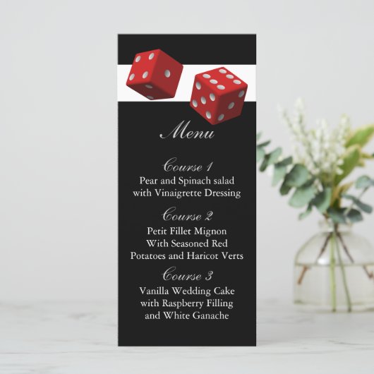 Las vegas trouwmenkkaarten menu (Staand voorkant)