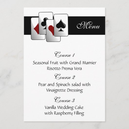 Las vegas trouwmenkkaarten menu (Voorkant)