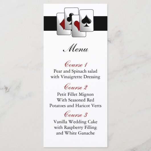Las vegas trouwmenkkaarten menu (Voorkant)