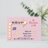 Las Vegas Trouwpijl teken rsvp reactie kaarten (Staand voorkant)