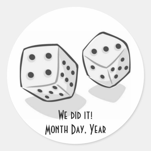 Las Vegas Trouwstickers Ronde Sticker (Voorkant)