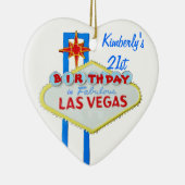 Las Vegas Twenty First Birthdy Keramisch Ornament (Rechts)