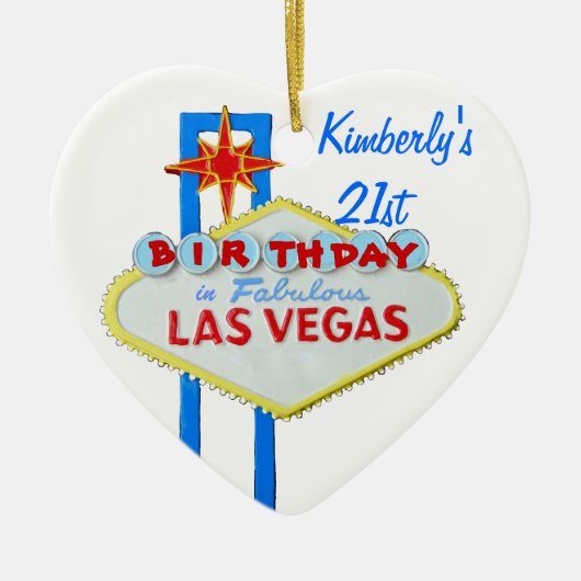 Las Vegas Twenty First Birthdy Keramisch Ornament (Voorkant)