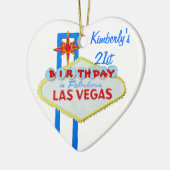Las Vegas Twenty First Birthdy Keramisch Ornament (Links)