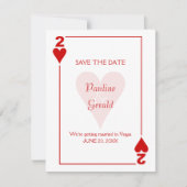 Las Vegas Two of Hearts Huwelijk Save The Date (Voorkant)