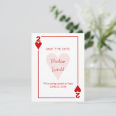 Las Vegas Two of Hearts Huwelijk Save The Date (Staand voorkant)