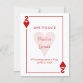 Las Vegas Two of Hearts Trouwdag Save The Date (Voorkant)