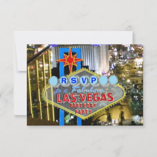 Las Vegas Uitgenodigde gasten RSVP Kaart (Voorkant)