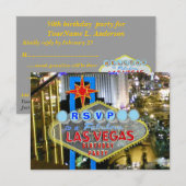 Las Vegas Uitgenodigde gasten RSVP Kaart (Voorkant / Achterkant)