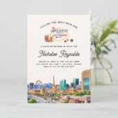 Las Vegas | Uitnodiging voor vrijgezellenfeest (Staand voorkant)