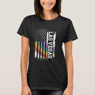 Las Vegas United States Distressed Rainbow beroemd T-shirt