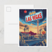 Las Vegas USA Art Illustratie Reizen Briefkaart (Voorkant / Achterkant)