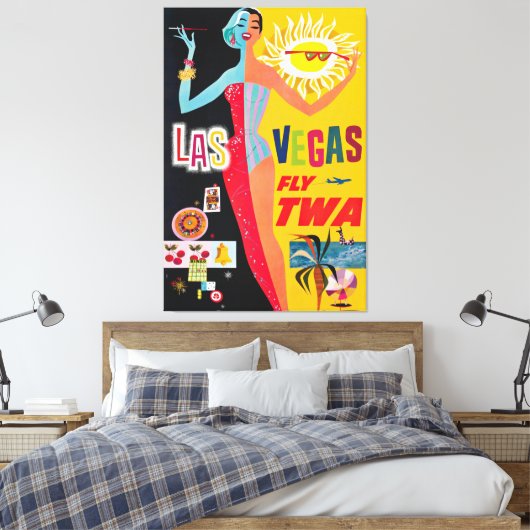  Las Vegas USA Travel Poster Canvas Print (Insitu (Slaapkamer))