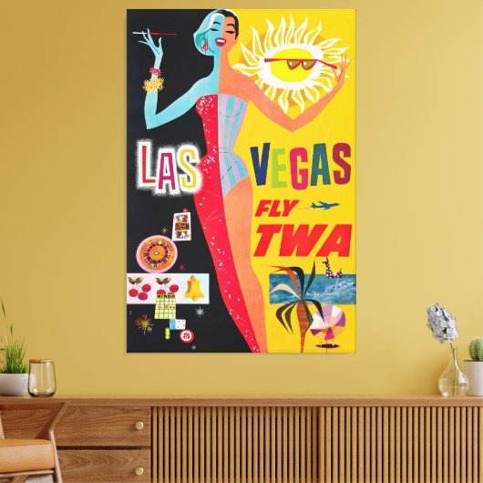  Las Vegas USA Travel Poster Canvas Print (Insitu (Woonkamer))