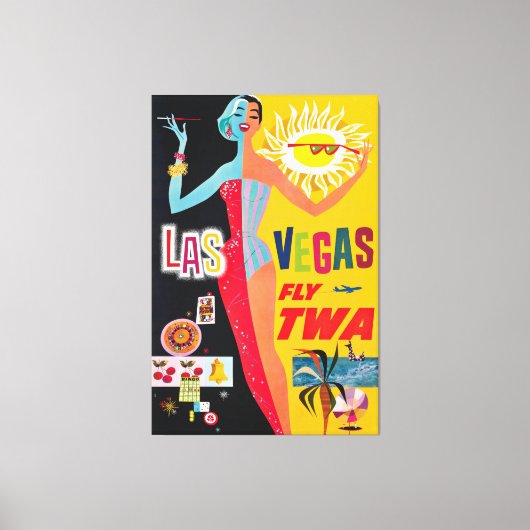 Las Vegas USA Travel Poster Canvas Print (Voorkant)