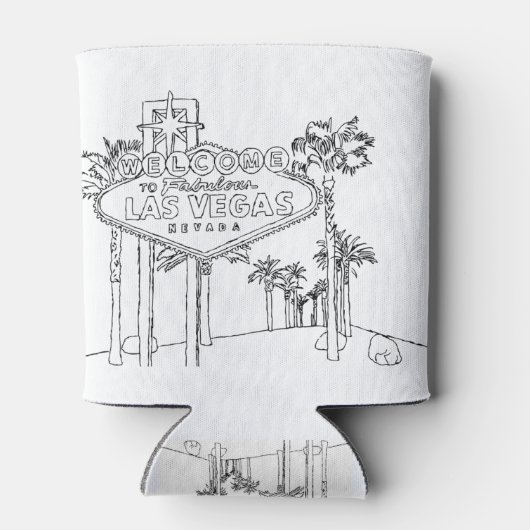 Las Vegas Vacation Drawing Vacation Art Traveling Blikjeskoeler (Achterkant)