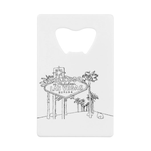 Las Vegas Vacation Drawing Vacation Art Traveling Creditkaart Flessenopener (Voorkant)