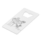 Las Vegas Vacation Drawing Vacation Art Traveling Creditkaart Flessenopener (Achterkant Gekanteld)