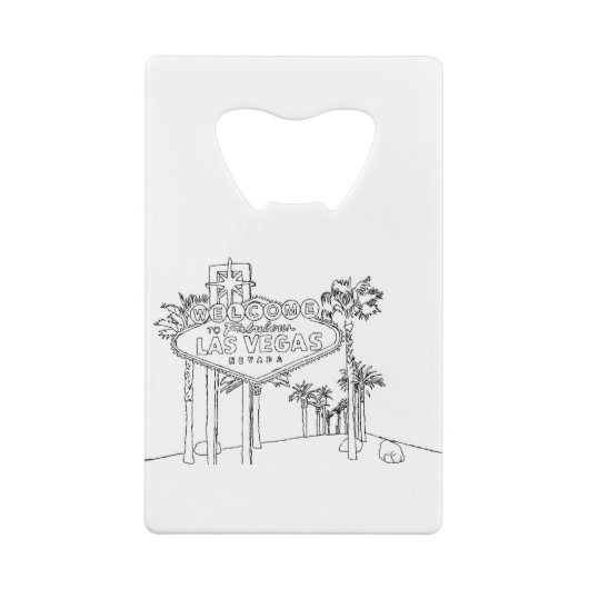 Las Vegas Vacation Drawing Vacation Art Traveling Creditkaart Flessenopener (Achterkant)