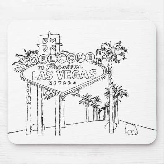 Las Vegas Vacation Drawing Vacation Art Traveling Muismat (Voorkant)