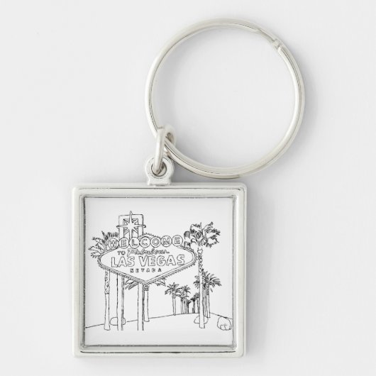 Las Vegas Vacation Drawing Vacation Art Traveling Sleutelhanger (Voorkant)